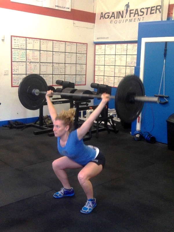 Regina with overhead squats in the morning. The rest of the day made easy.