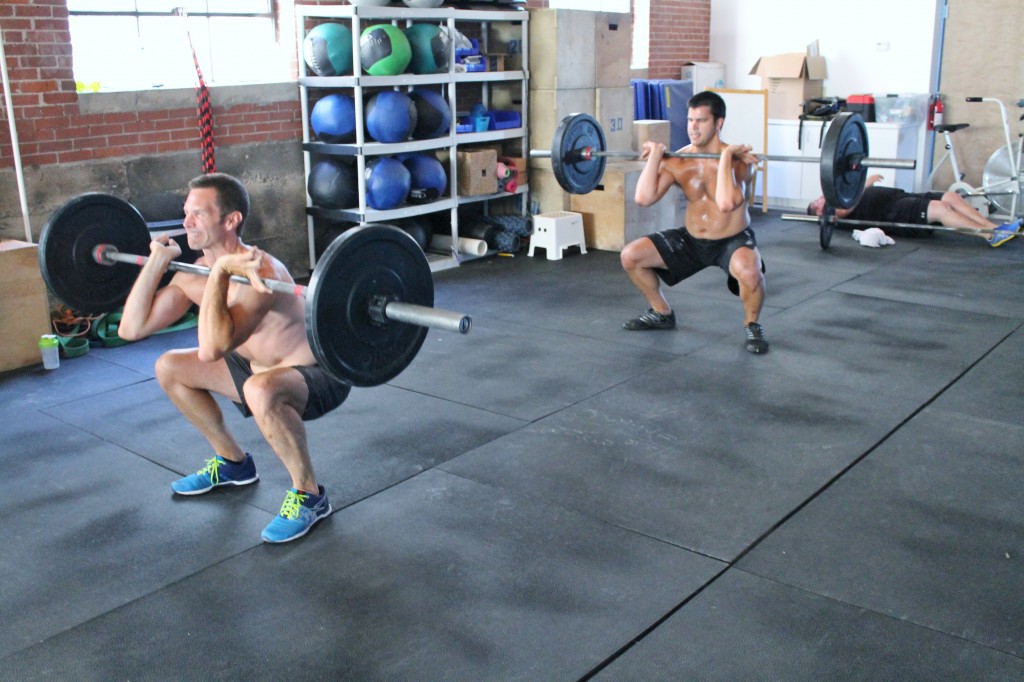 Scott and Coach Ben on front squats