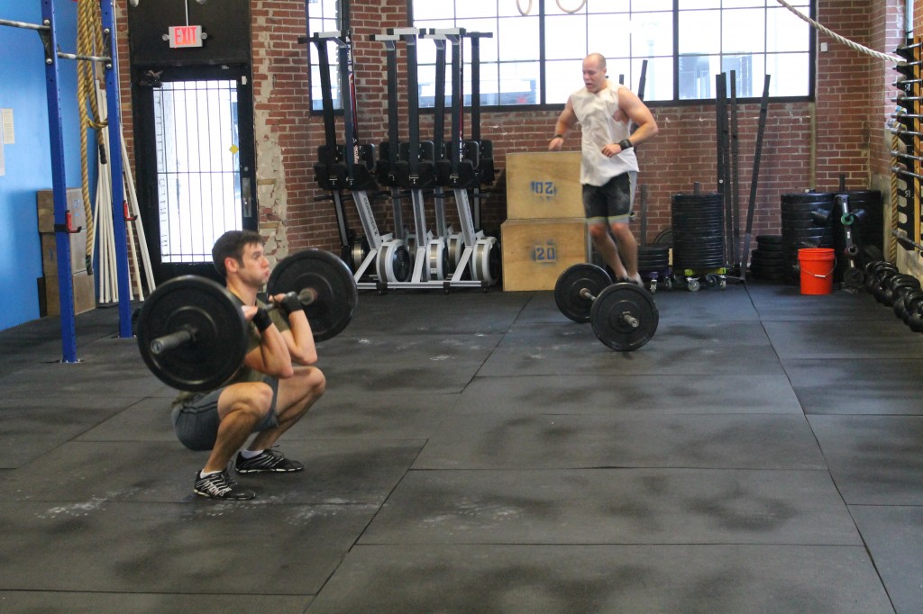 Matt and Dyer. Thrusters and Burpees.