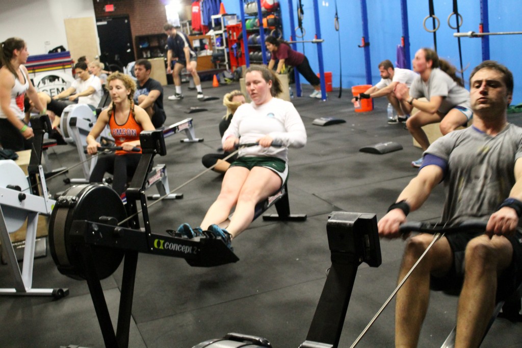 Team WOD. Rowing, Cindy, and Situps.