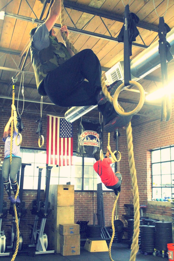 Weighted vest rope climbs for bodyweight ninja Jason