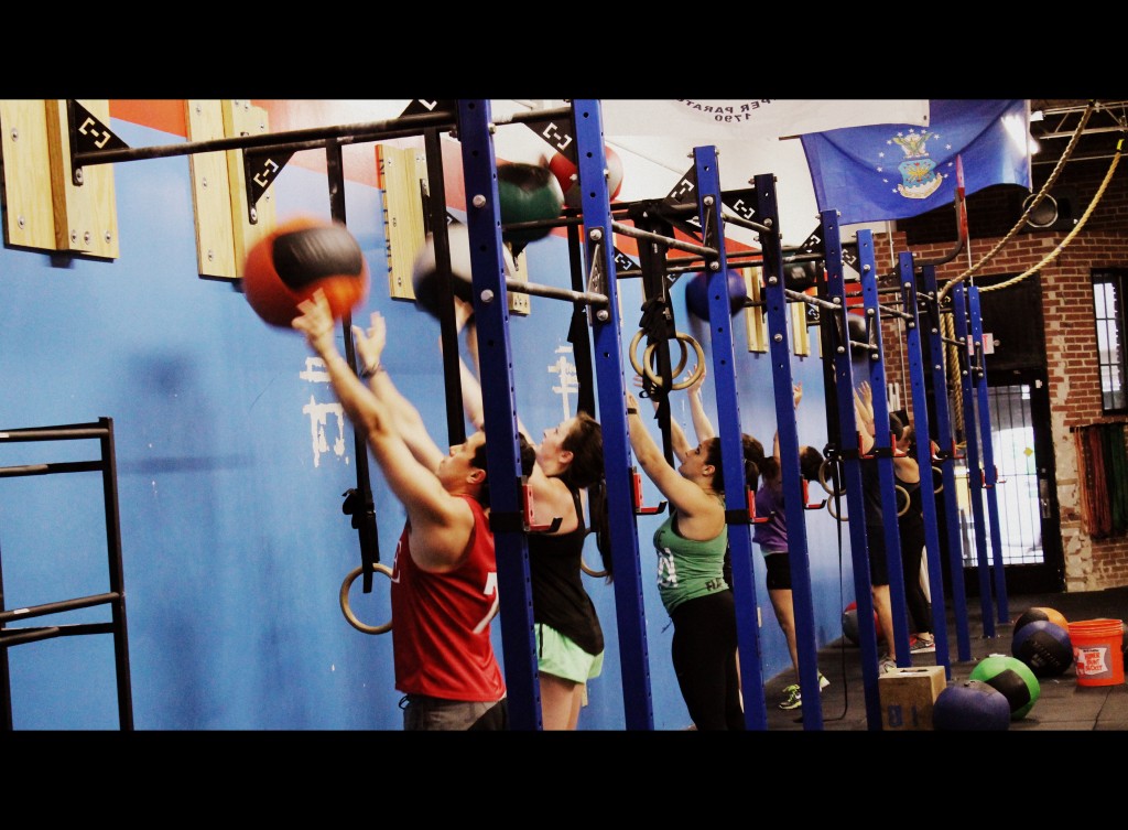 3, 2, 1, Go! Wallball shots at the stat of the WOD