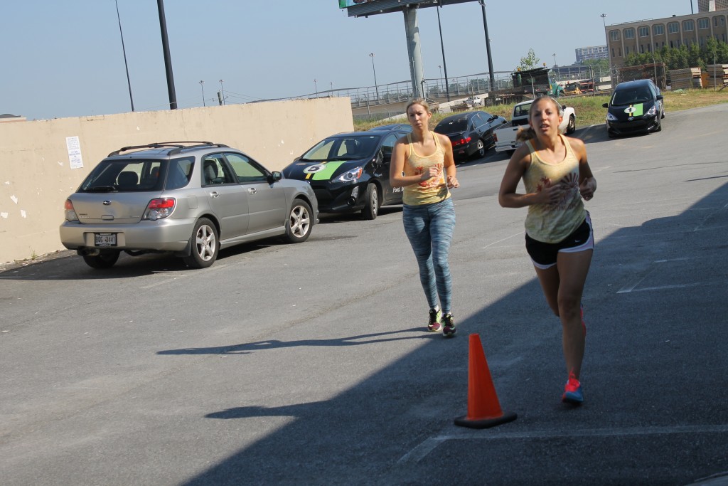 Alison and Amanda finishing a run